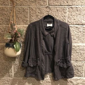 Anthropologie Grey Zip Jacket Large